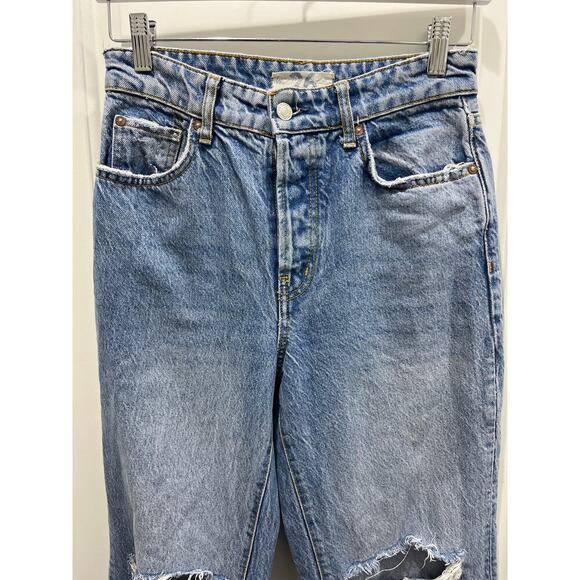 Free People We The Free Ranger Wide Leg Cropped Ripped Jeans, Sky Sz 26 - Picture 3 of 8